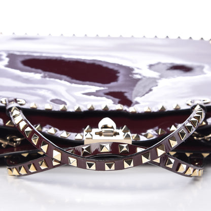 Valentino Garavani Patent Rockstud Flip Lock Tote Rubin 9 of 11