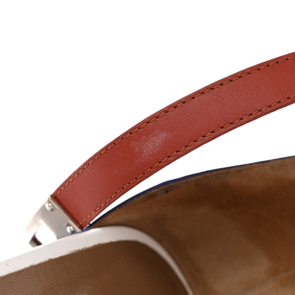 Hermes Box Calfskin Manege Sandals 38.5 Multicolor Blue Maritime 13 of 20