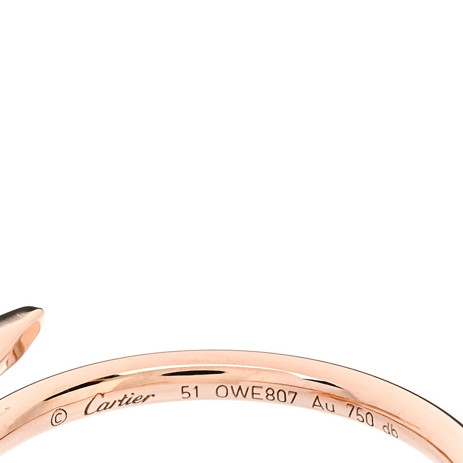 Cartier 18K Pink Gold Small Juste Un Clou Ring 51 5.75 4 of 5