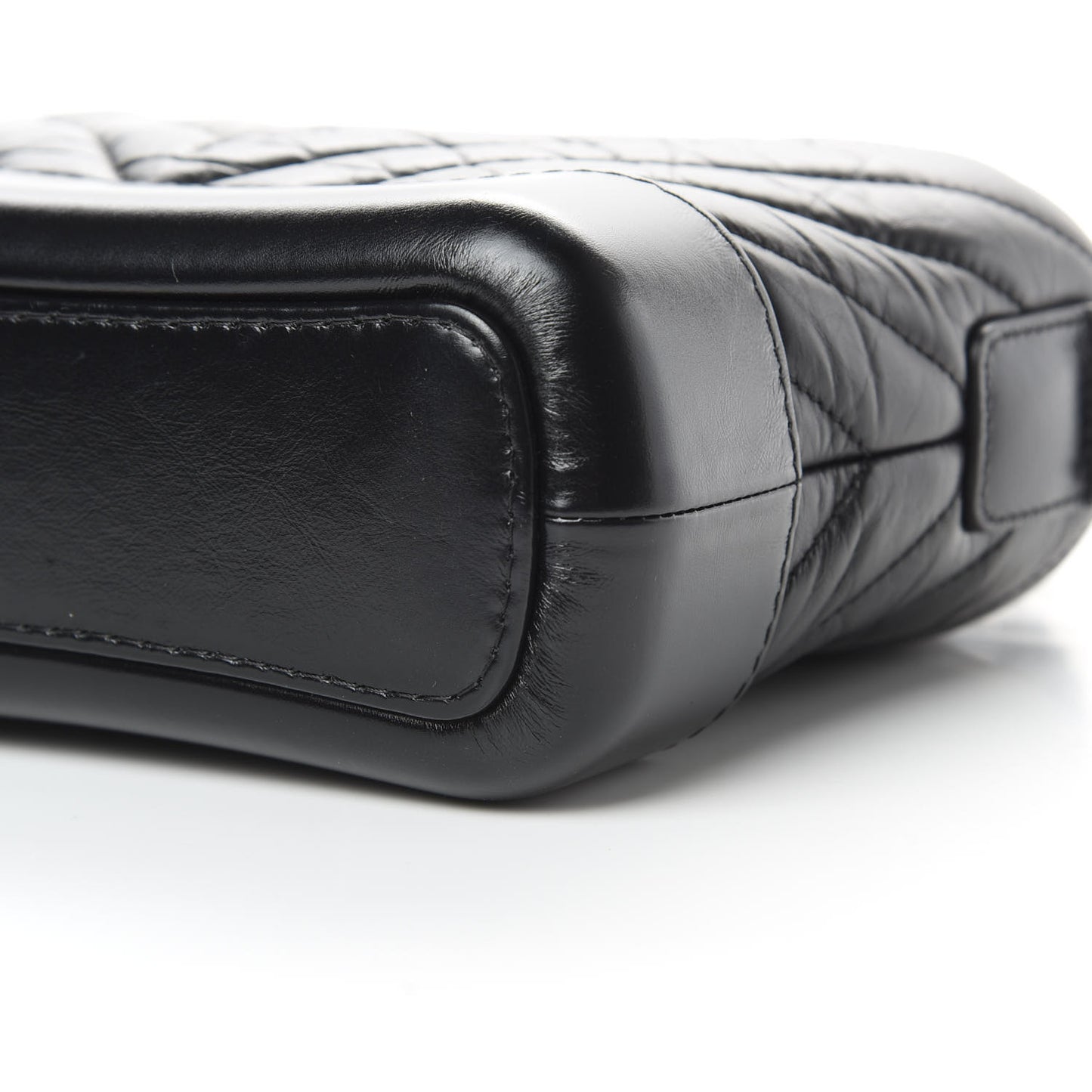 Aged Calfskin Chevron Quilted Small Gabrielle Hobo So Black