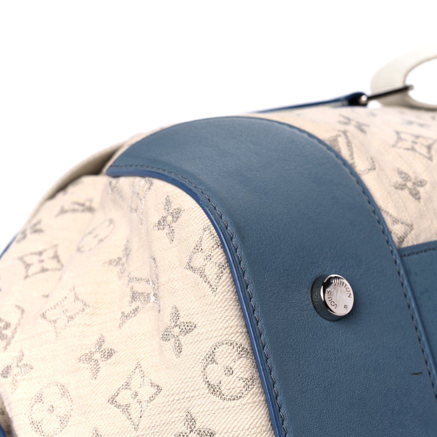Monogram Denim Speedy Round Blue
