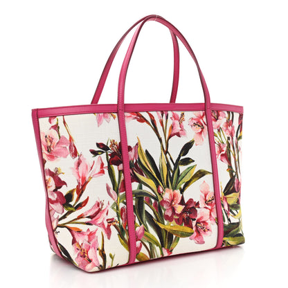 Dolce & Gabbana Canvas Floral Printed Escape Tote Pink 3 of 15