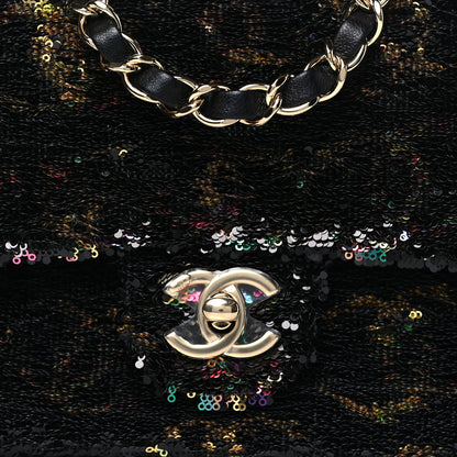 Chanel Sequin CC Small Single Flap Black Multicolor 8 of 10