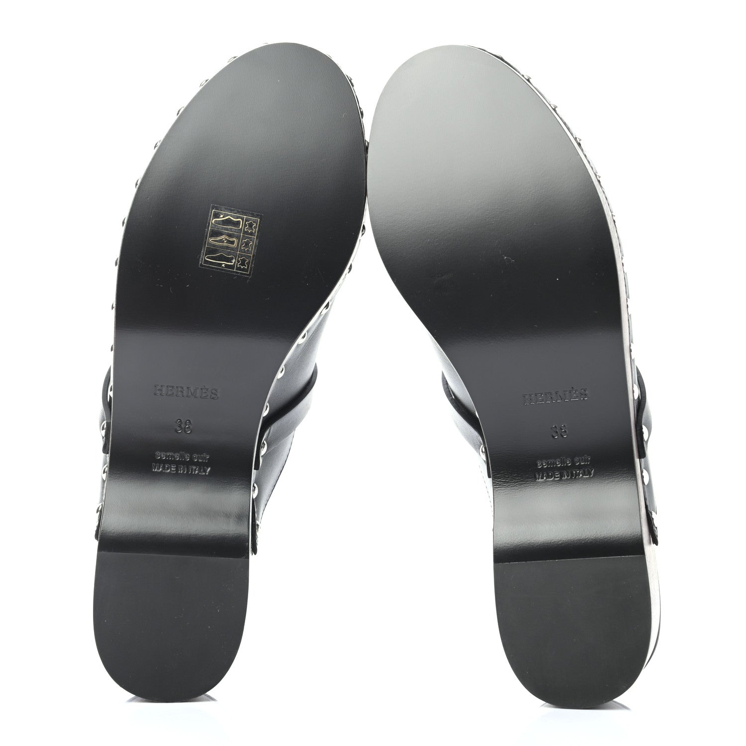 Hermes Calfskin Carlotta Mules 38 Black 5 of 7