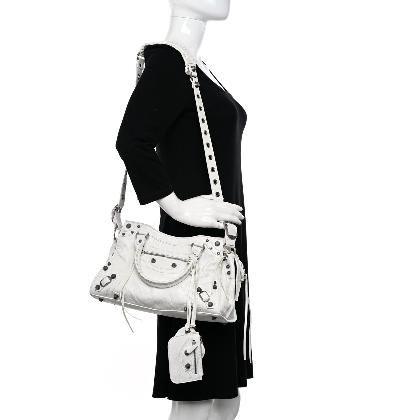 Agneau Arena Small Neo Cagole City Handbag Optic White