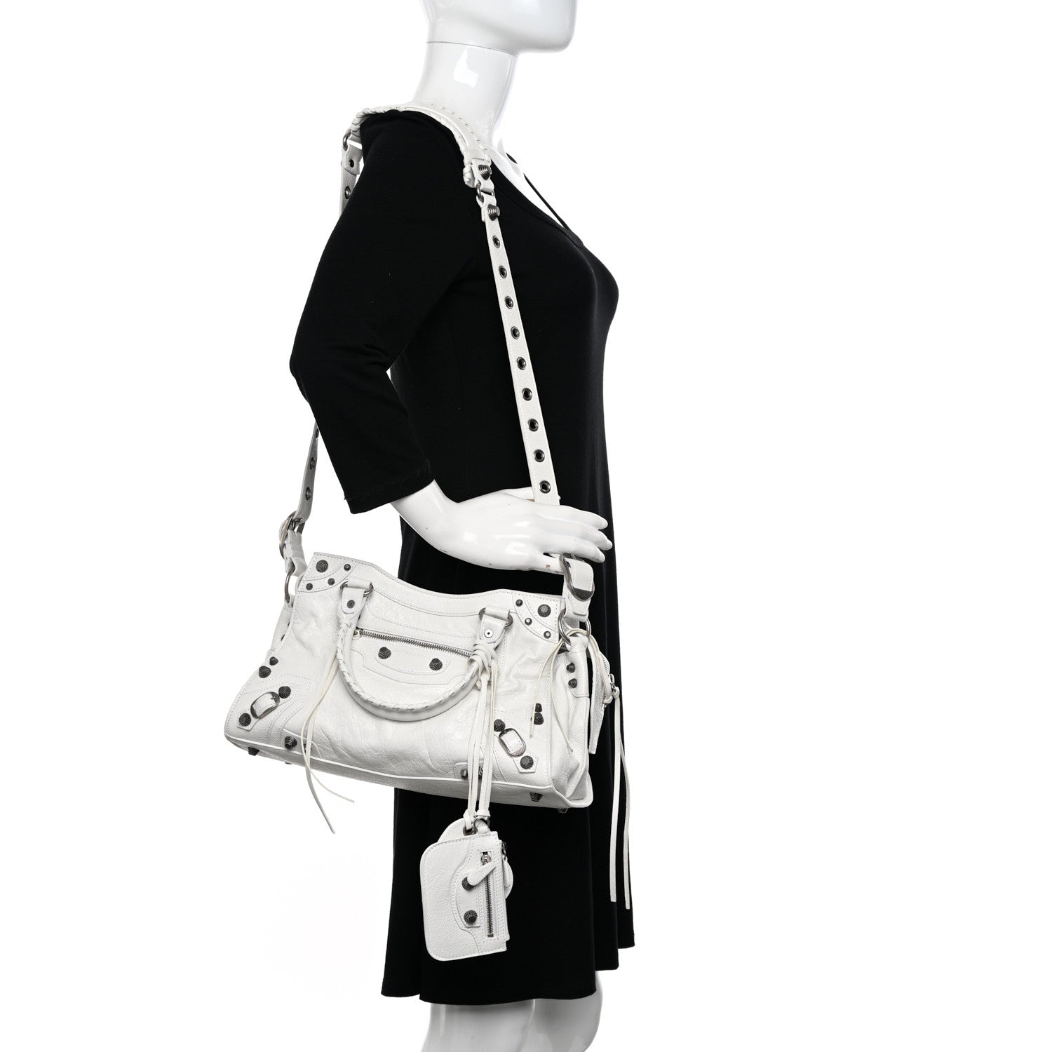 Balenciaga Agneau Arena Small Neo Cagole City Handbag Optic White 2 of 11