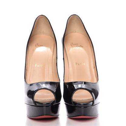Christian Louboutin Patent Lady Peep 150 Pumps 40.5 Black 2 of 13