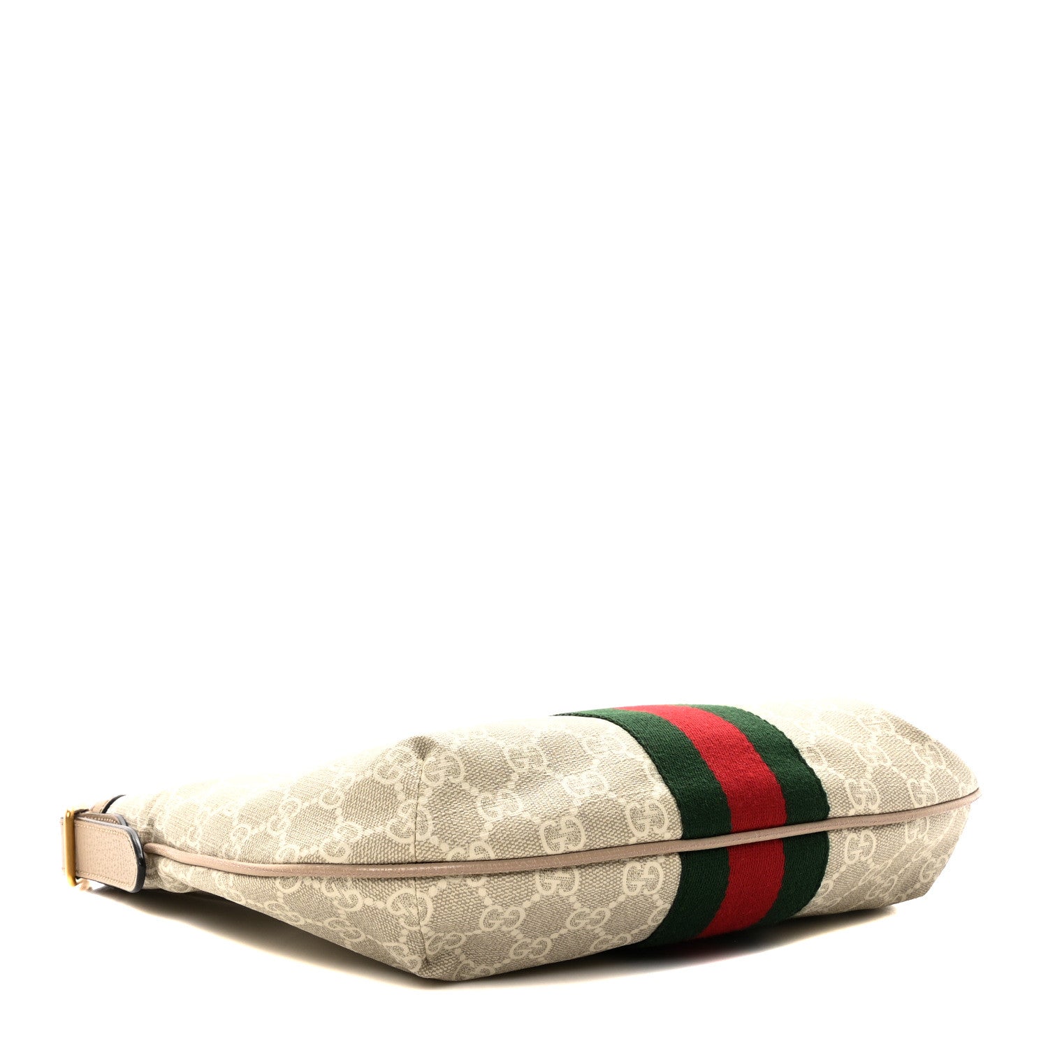 Gucci GG Supreme Monogram Textured Dollar Calfskin Web Small Ophidia Half Moon Hobo Beige Mystic White Oatmeal 4 of 10