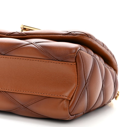 Louis Vuitton LOUIS VUITTON Lambskin Malletage Top Handle GO-14 MM Tan 10 of 10