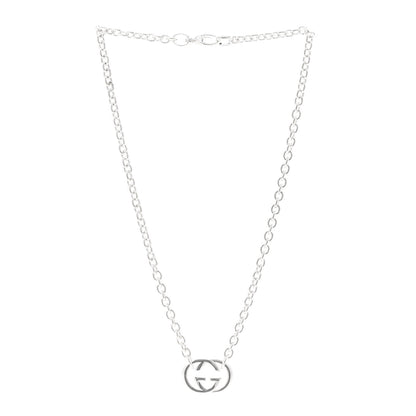 Gucci Sterling Silver Britt Interlocking GG Pendant Necklace 3 of 4