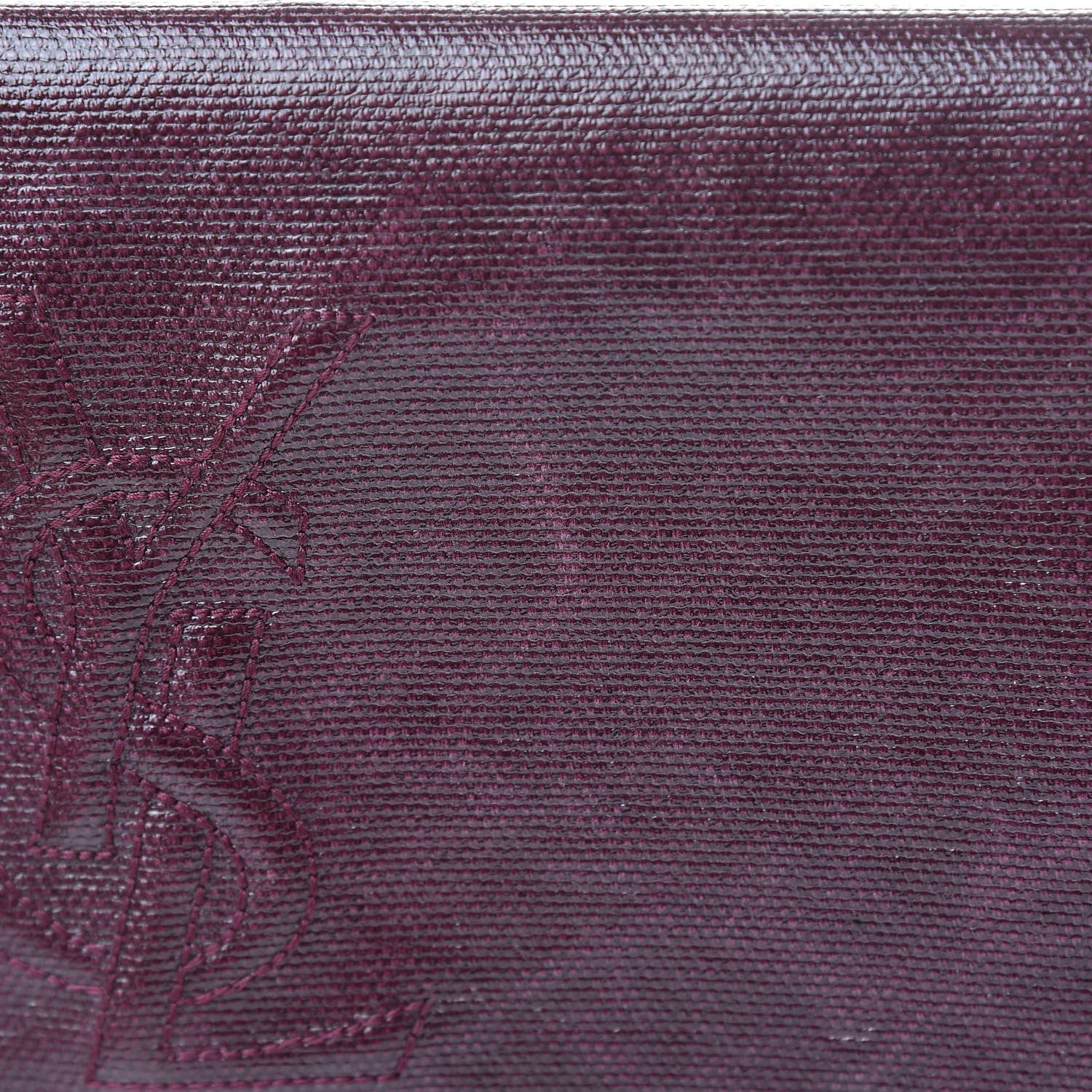 Saint Laurent Coated Linen Large Belle de Jour Clutch Prune 10 of 10