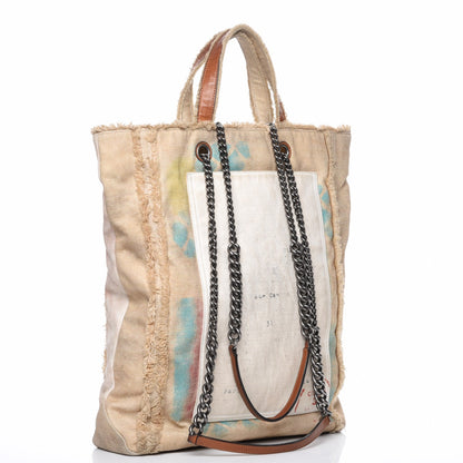 Chanel Canvas Large Graffiti Tote Beige 4 of 9