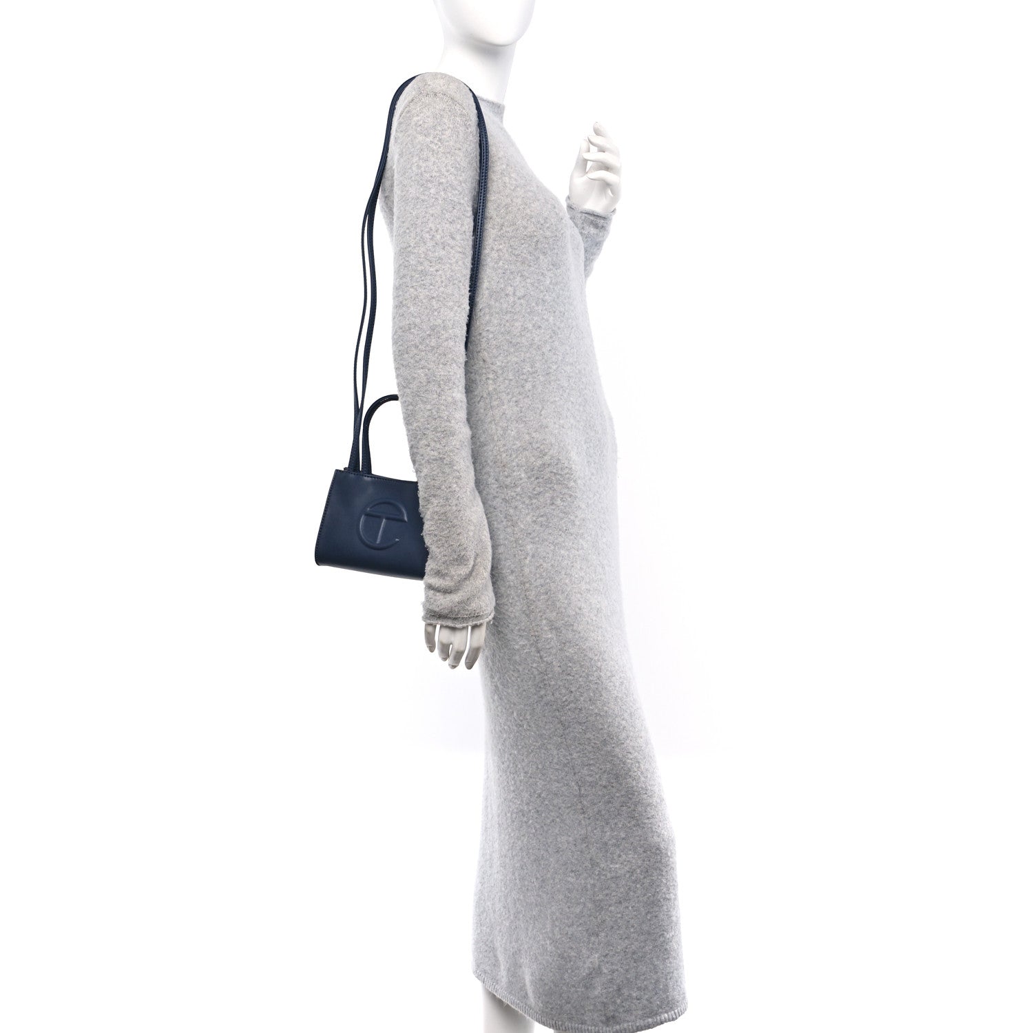 Telfar Vegan Leather Small Shopping Bag Navy 2 of 10