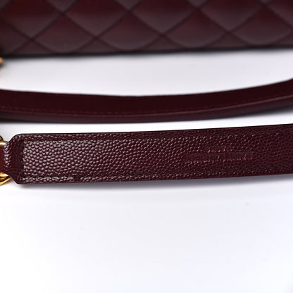 Saint Laurent Grain De Poudre Textured Mixed Matelasse Medium Triquilt Monogram Satchel Rouge Legion 9 of 9