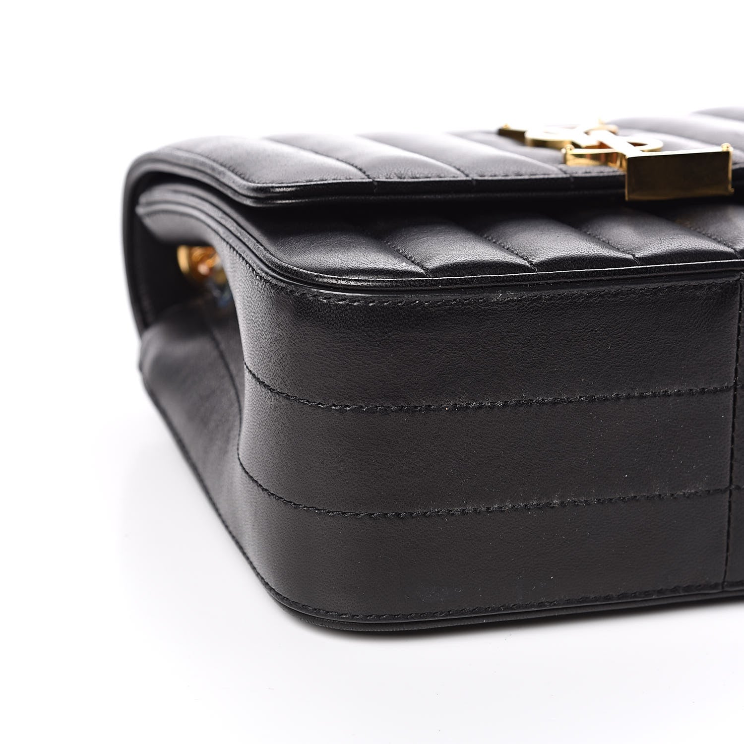 Saint Laurent Lambskin Matelasse Monogram Medium Vicky Chain Bag Black 7 of 9