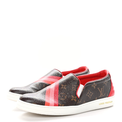 Louis Vuitton Monogram Frontrow Slip On Sneakers 40 Rouge 3 of 9