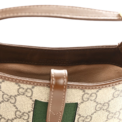 Gucci GG Supreme Monogram Azalea Calfskin Web Mini Jackie 1961 Hobo Beige Ebony Brown Sugar 7 of 10