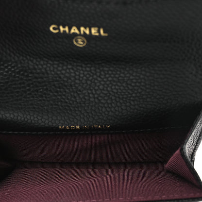 Chanel Caviar Quilted Flap Card Holder Wallet Black 5 of 9