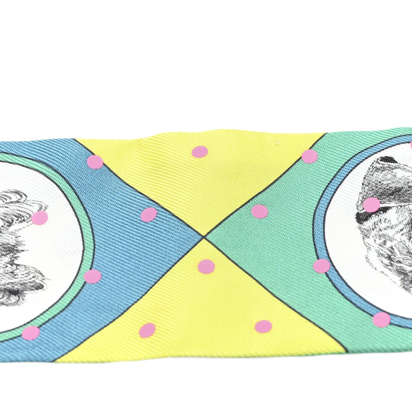 Silk Colliers Et Chiens Twilly Menthol Jaune Rose