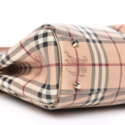 Burberry Haymarket Check Tote Gold 9 of 22