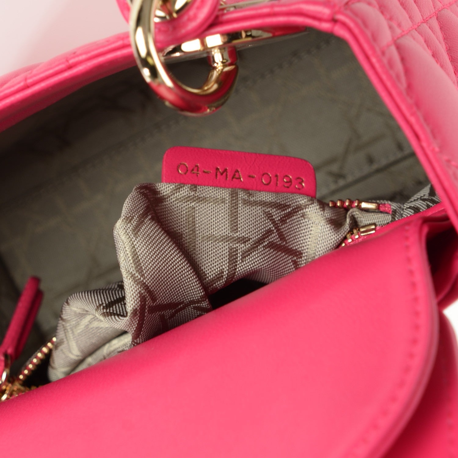Christian Dior Lambskin Cannage Mini Lady Dior Fuchsia 7 of 7