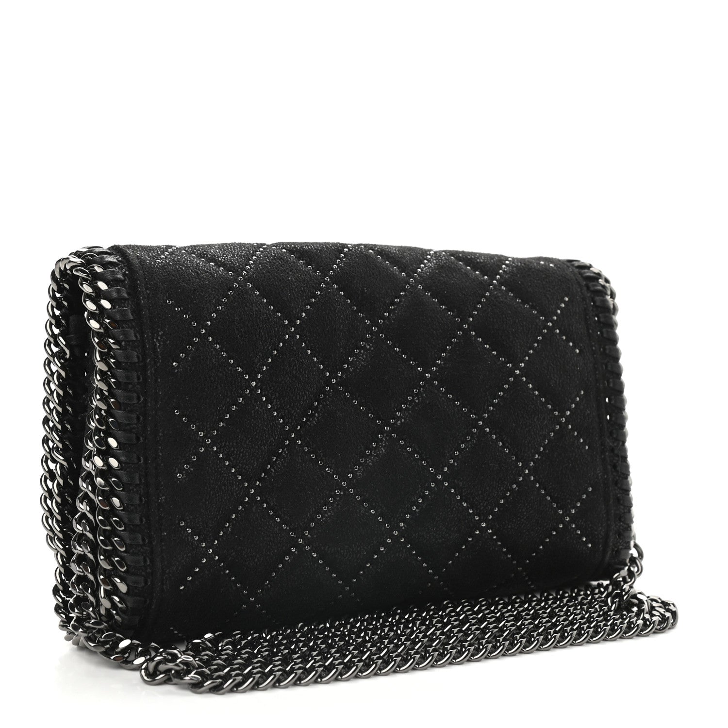 Stella McCartney Shaggy Deer Quilted Studded Falabella Crossbody Black 3 of 11