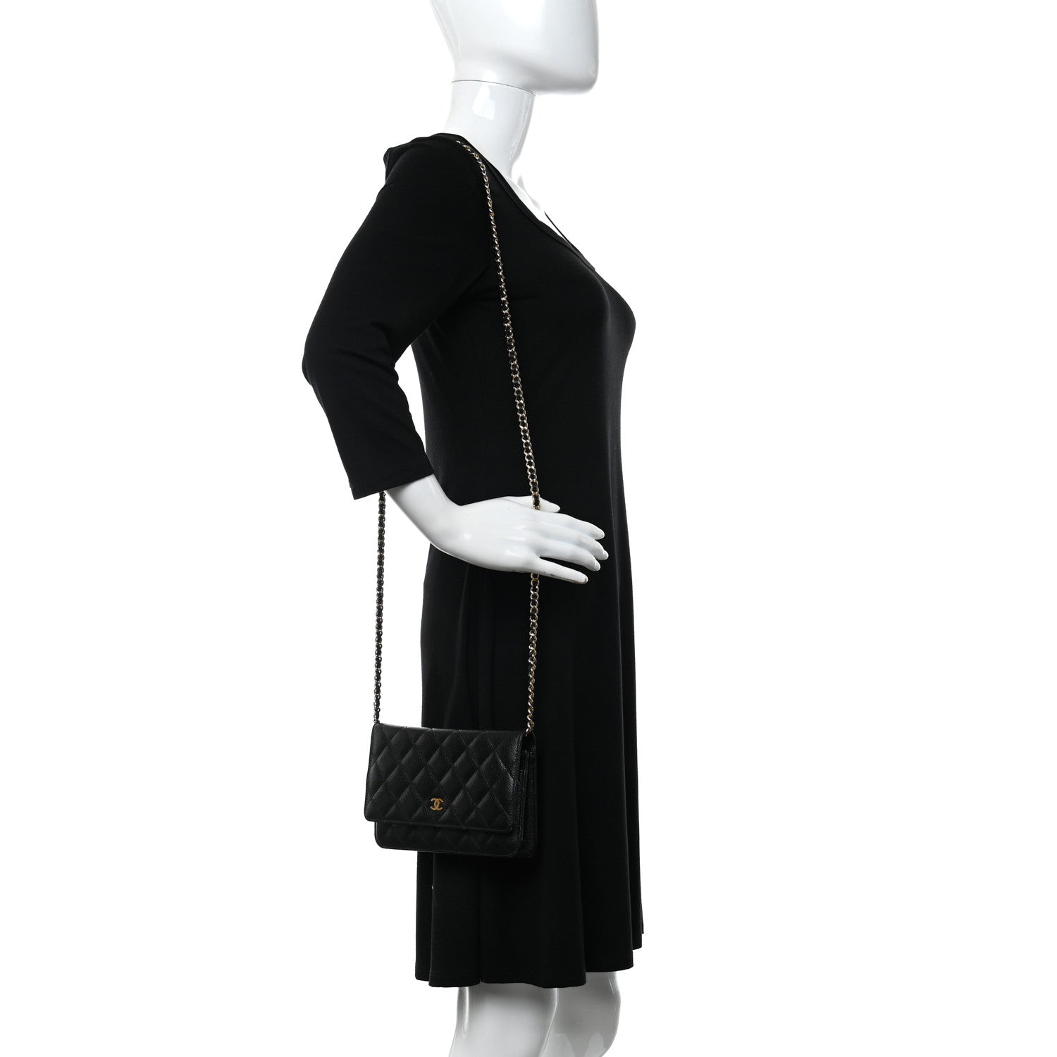 Chanel Caviar Quilted Wallet On Chain WOC Black 2 of 13
