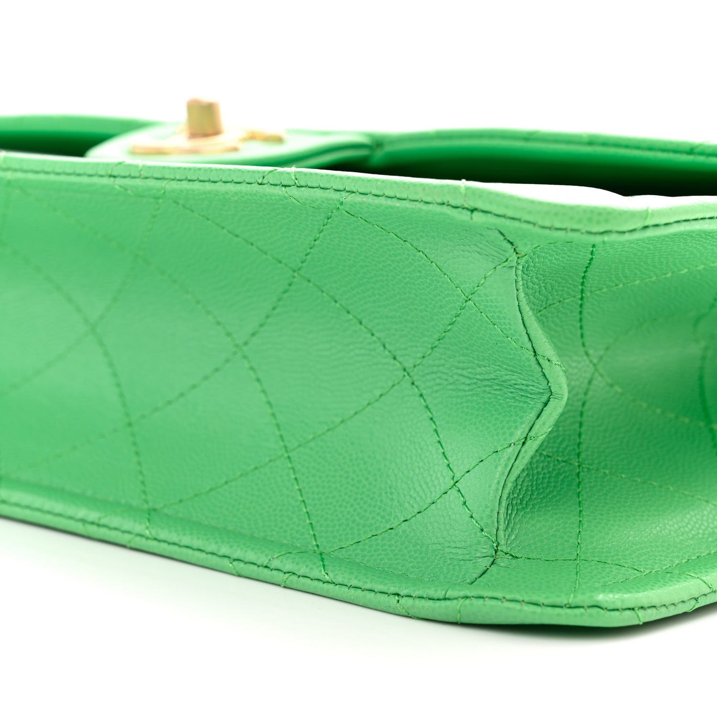 Caviar Quilted Large Sweet Classic Flap Green