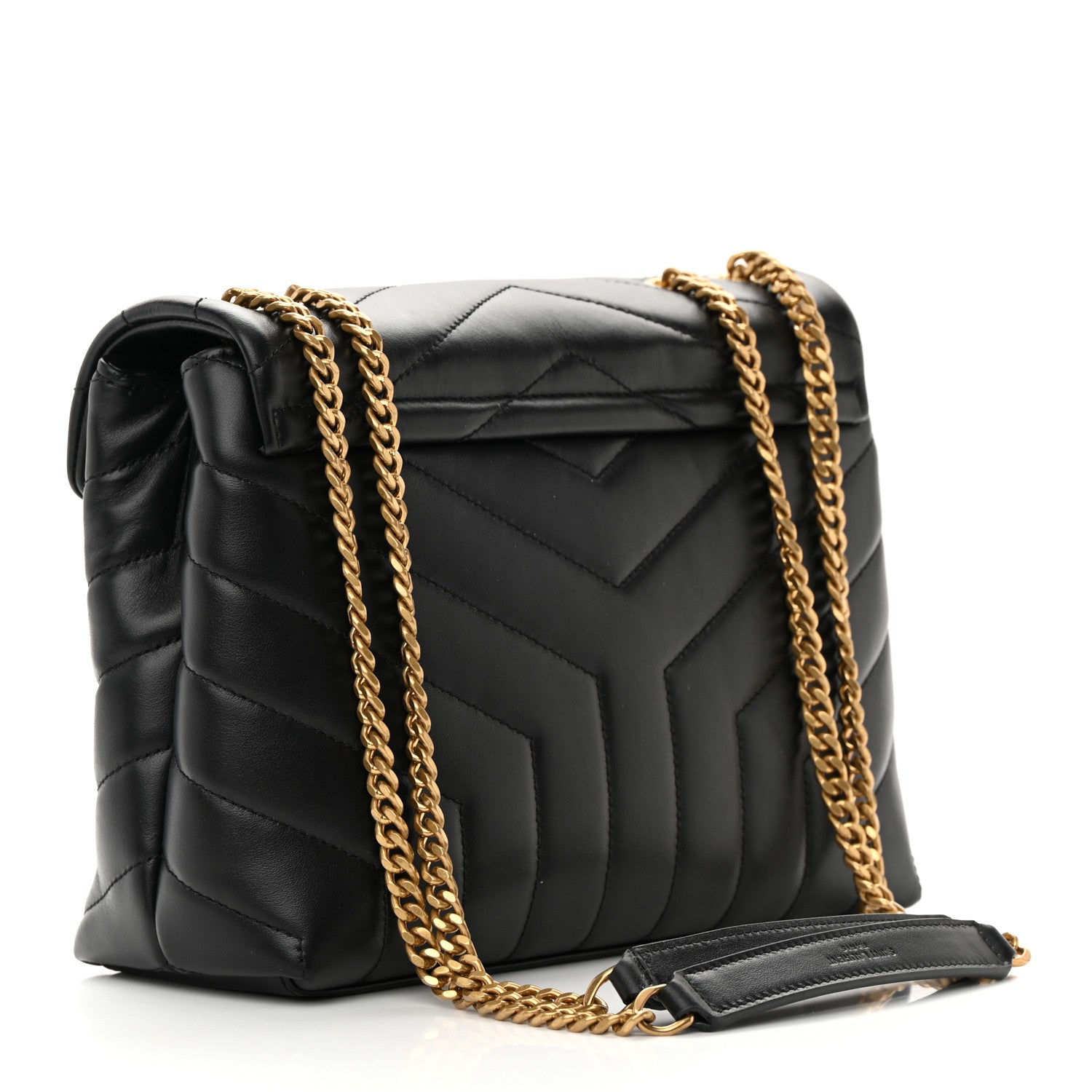 Saint Laurent Calfskin Y Quilted Monogram Small Loulou Chain Satchel Black 3 of 13