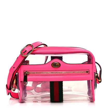 Gucci Vinyl Web Mini Ophidia Transparent Shoulder Bag Fluorescent Fuchsia 1 of 10