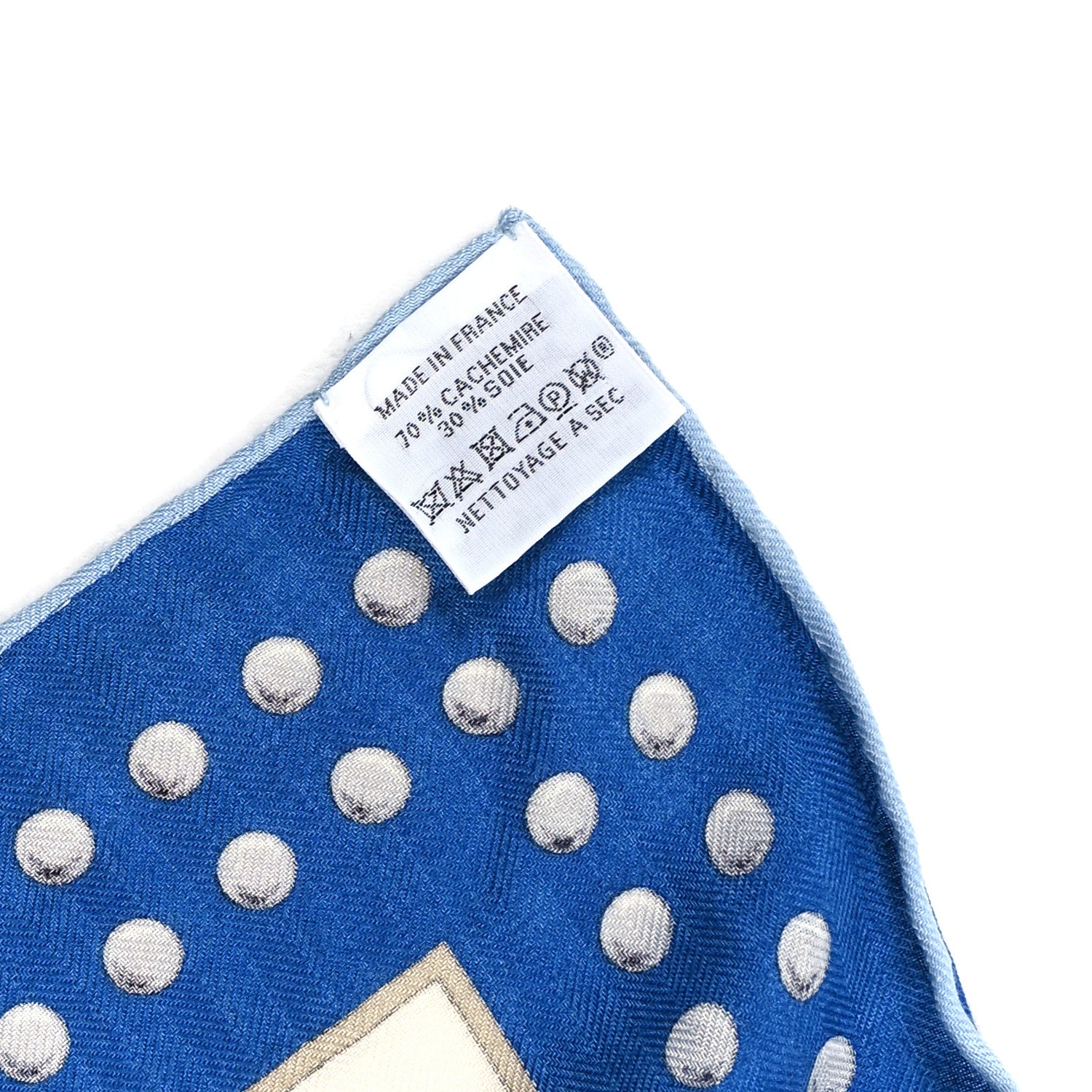Hermes Silk Cashmere Grand Tralala Shawl 140 Bleu Electrique White Multicolore 3 of 3