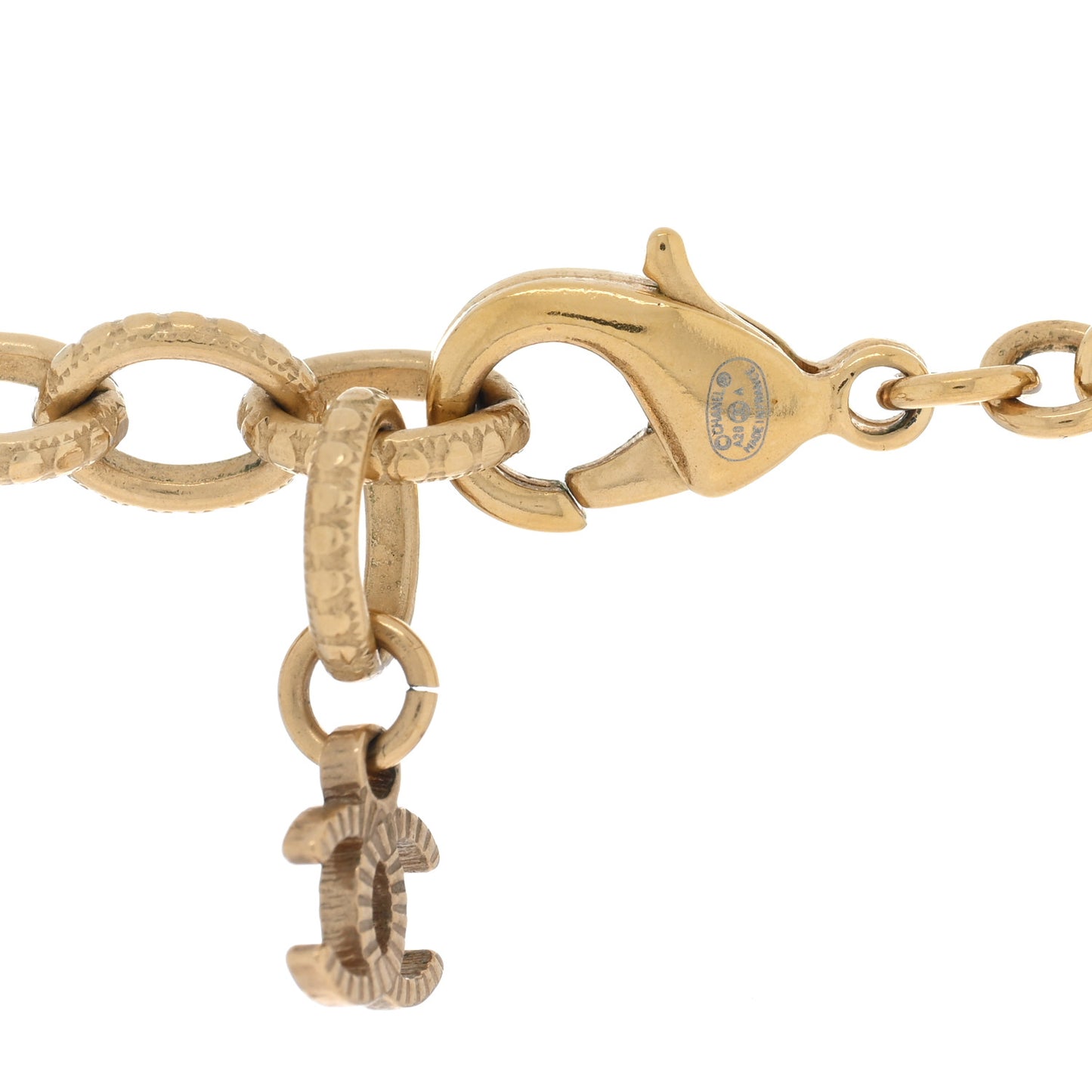 Crystal Chain Link CC Short Necklace Gold Silver