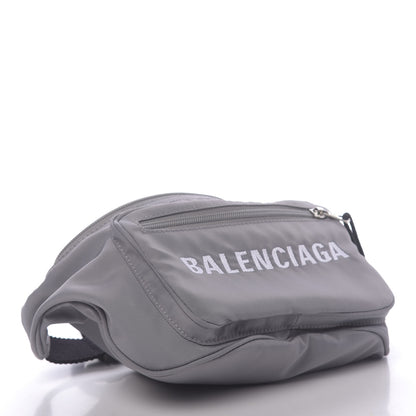 Balenciaga Textured Sport Nylon Logo Embroidered Wheel Beltpack Grey White 4 of 10