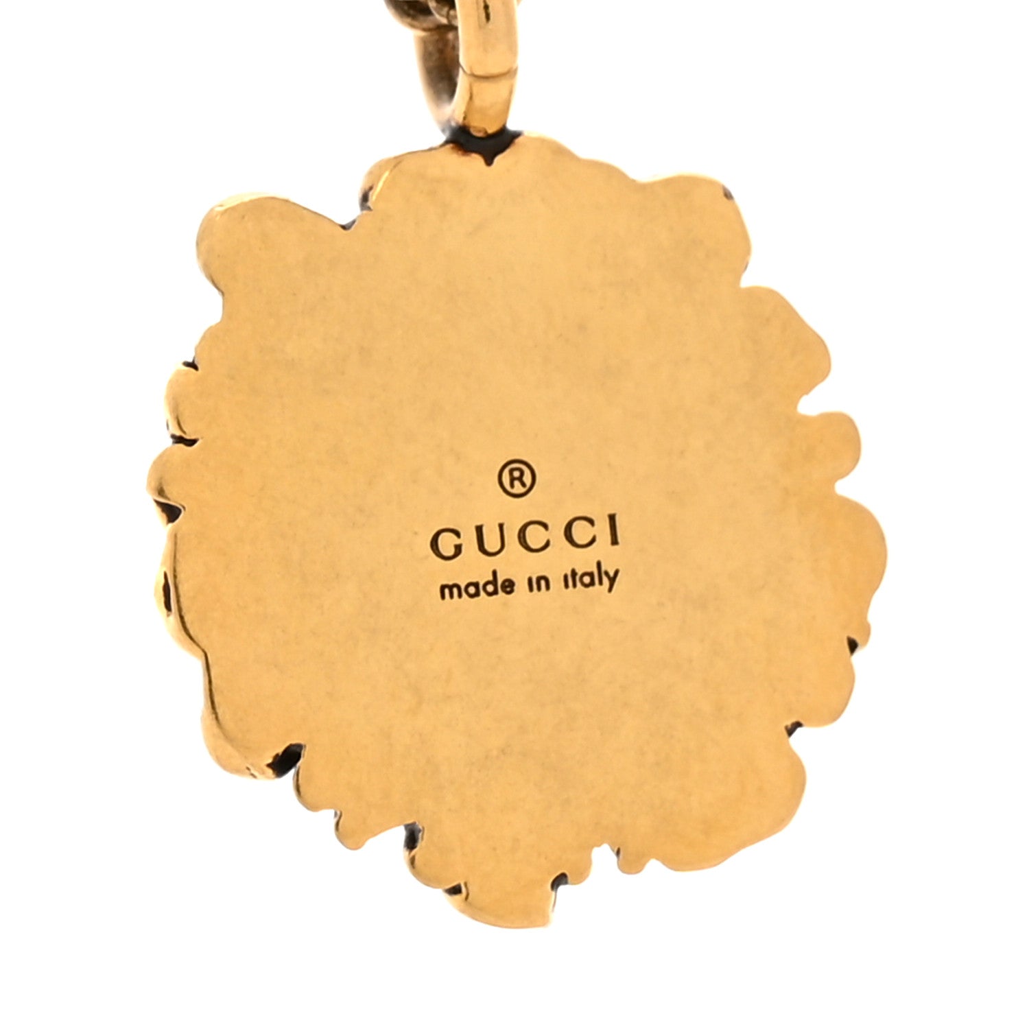 Gucci Metal Pearl Crystal Lion Head Necklace Aged Gold Multicolor 4 of 6