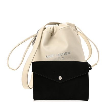 Saint Laurent Lambskin Small Teddy Bucket Bag White 1 of 10