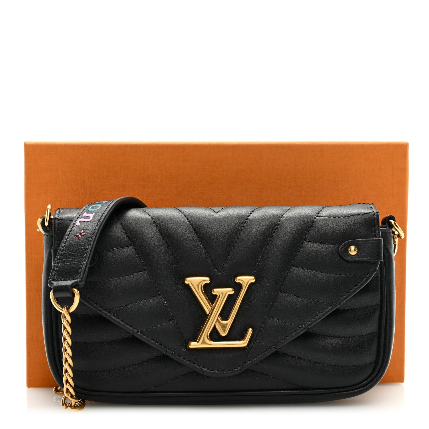 Louis Vuitton Calfskin New Wave Chain Pochette Black 9 of 9