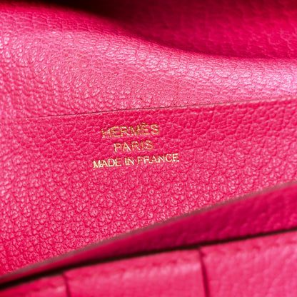 Hermes Chèvre Mysore Bearn Gusset Wallet Rose Shocking 9 of 14