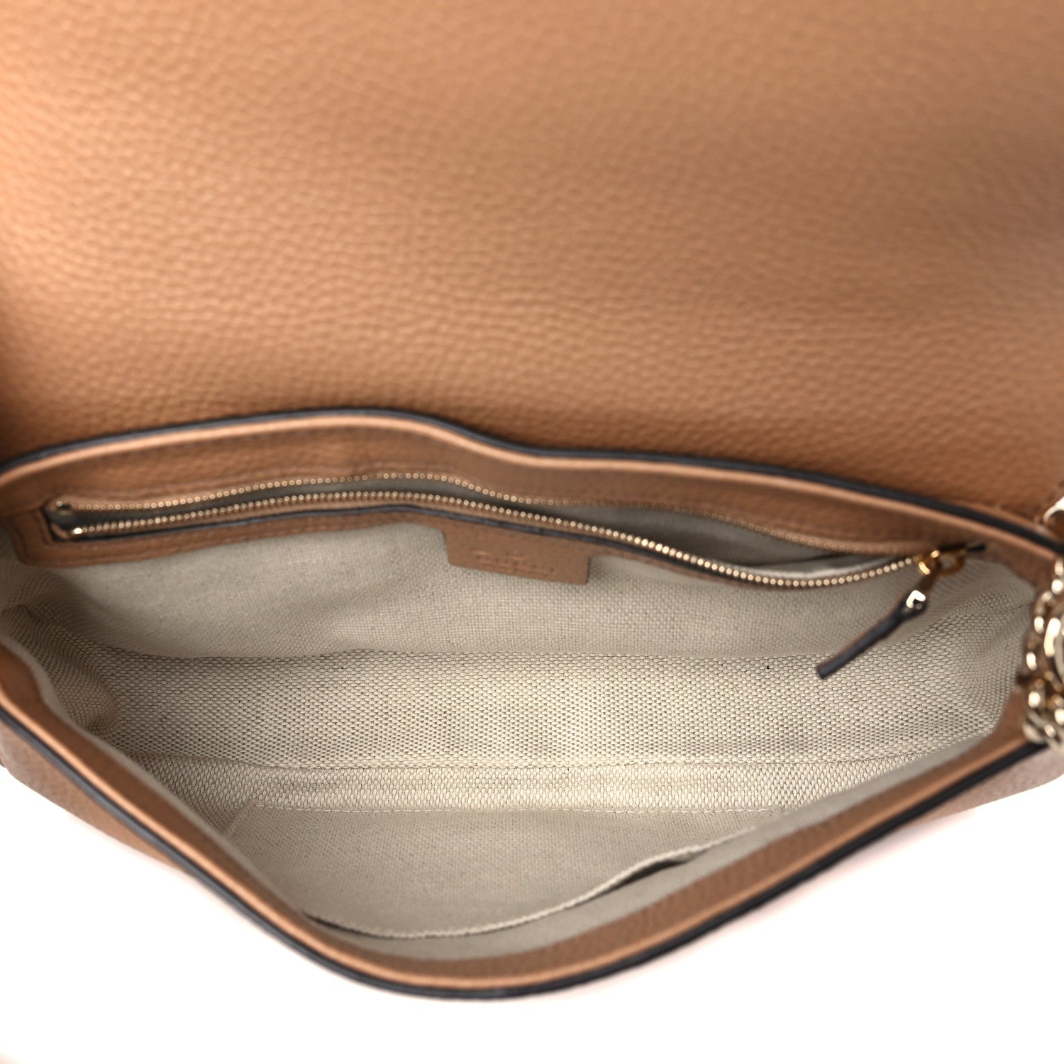Gucci Pebbled Calfskin Medium Soho Flap Crossbody Camelia 5 of 9