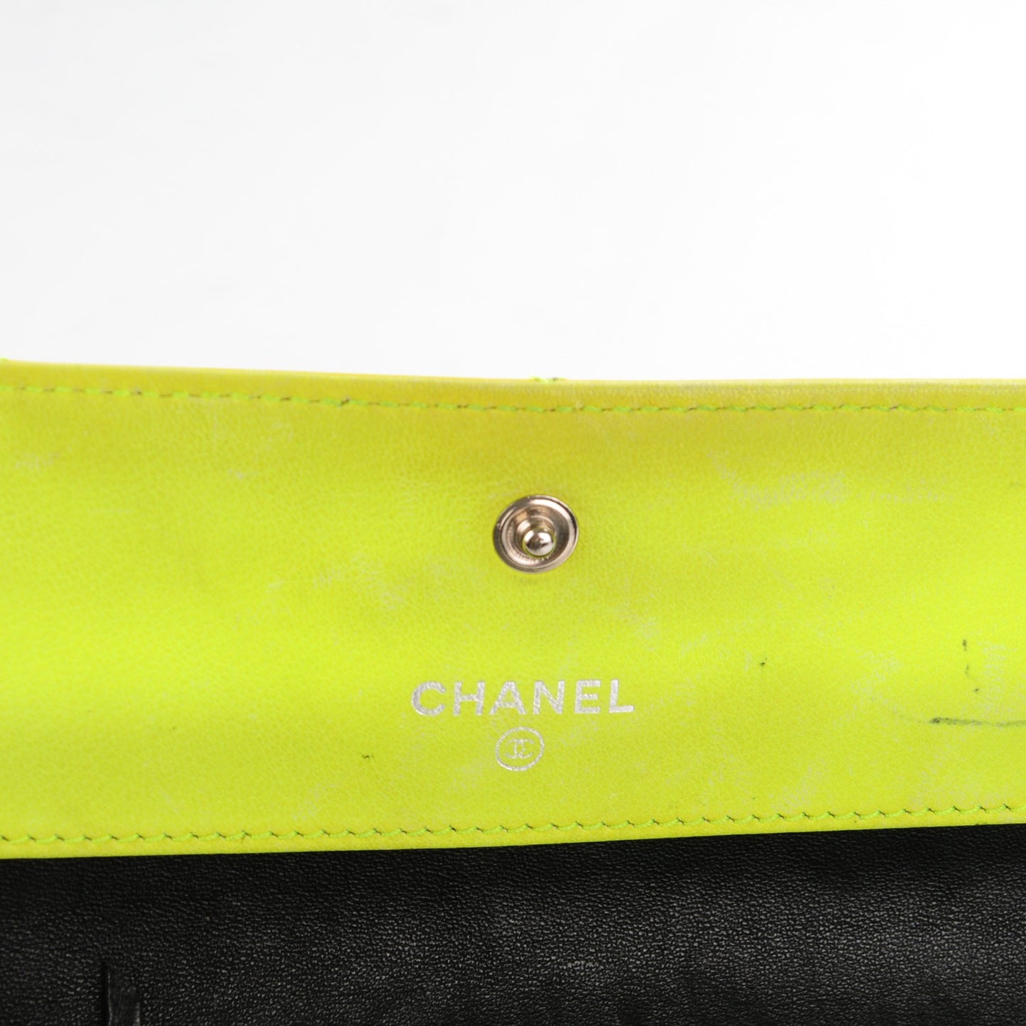 Patent Stitched CC Flap Wallet Clutch Yellow
