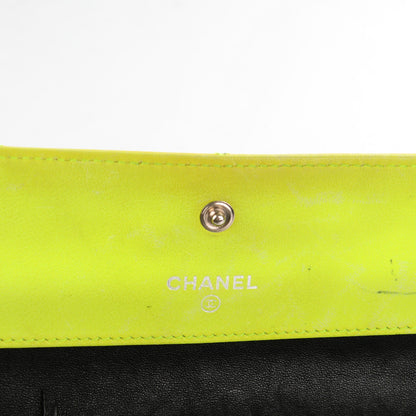 Chanel Patent Stitched CC Flap Wallet Clutch Yellow 6 of 15