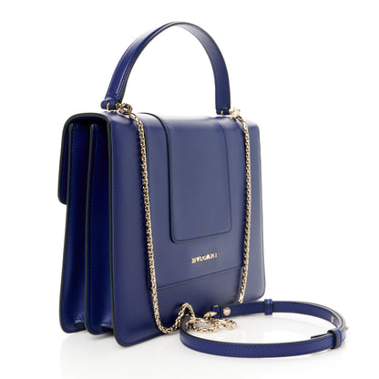 Bulgari Calfskin Large Serpenti Forever Top Handle Blue 4 of 13