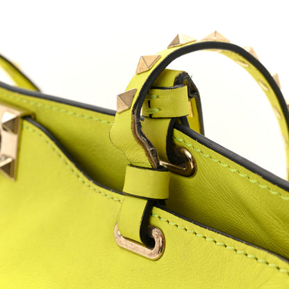 Valentino Garavani Vitello Medium Rockstud Tote Yellow Fluo 11 of 14
