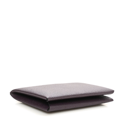 Hermes Epsom Calvi Card Case Raisin 4 of 8