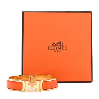 Hermes Enamel Narrow Clic Clac H Bracelet PM Orange 5 of 5