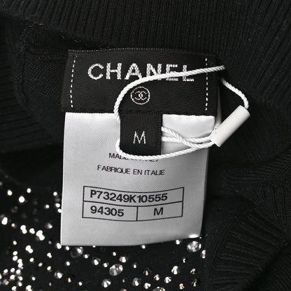 Chanel Cashmere Crystal CC Beanie Hat Black 3 of 3