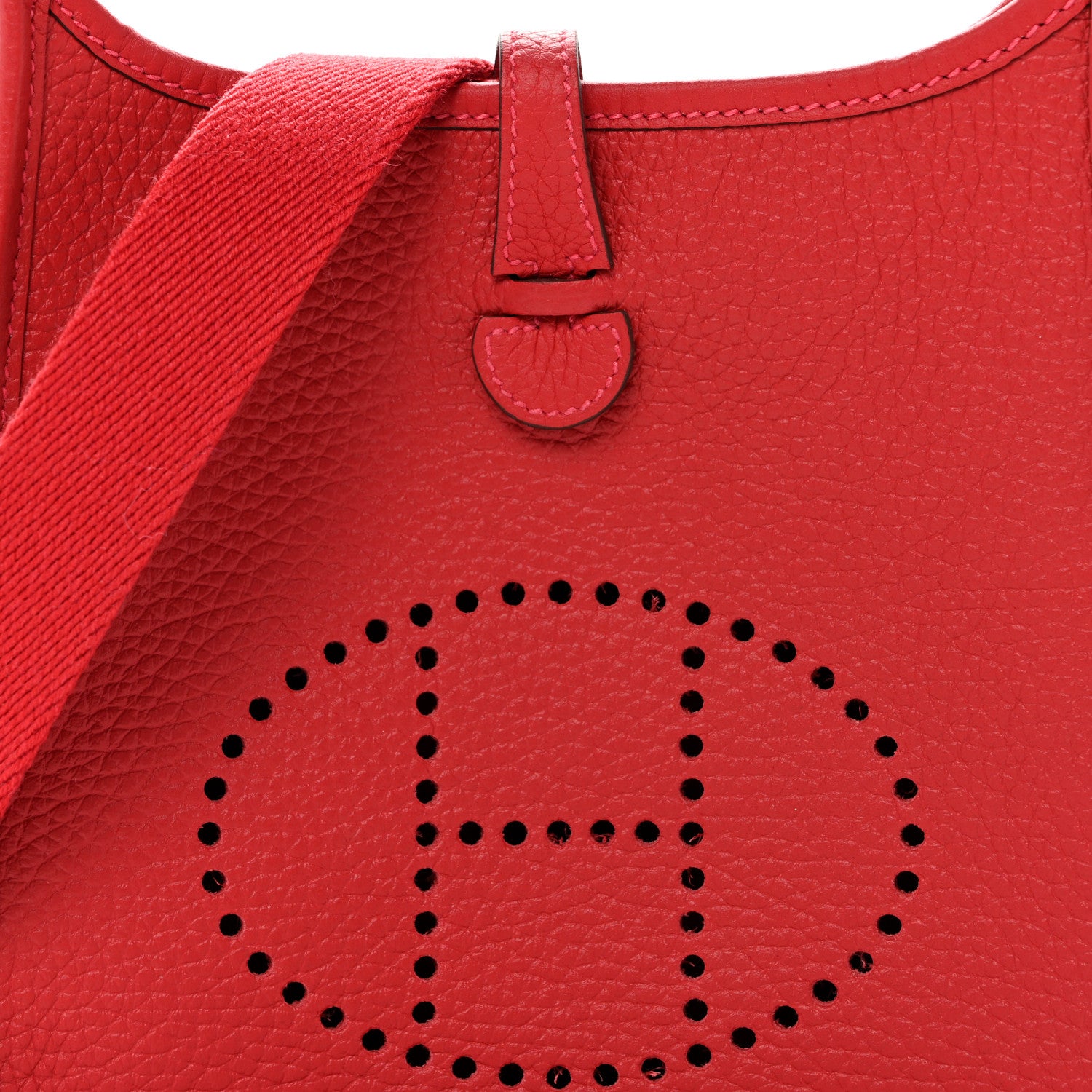 Hermes Taurillon Clemence Evelyne TPM Rouge Casaque 7 of 9