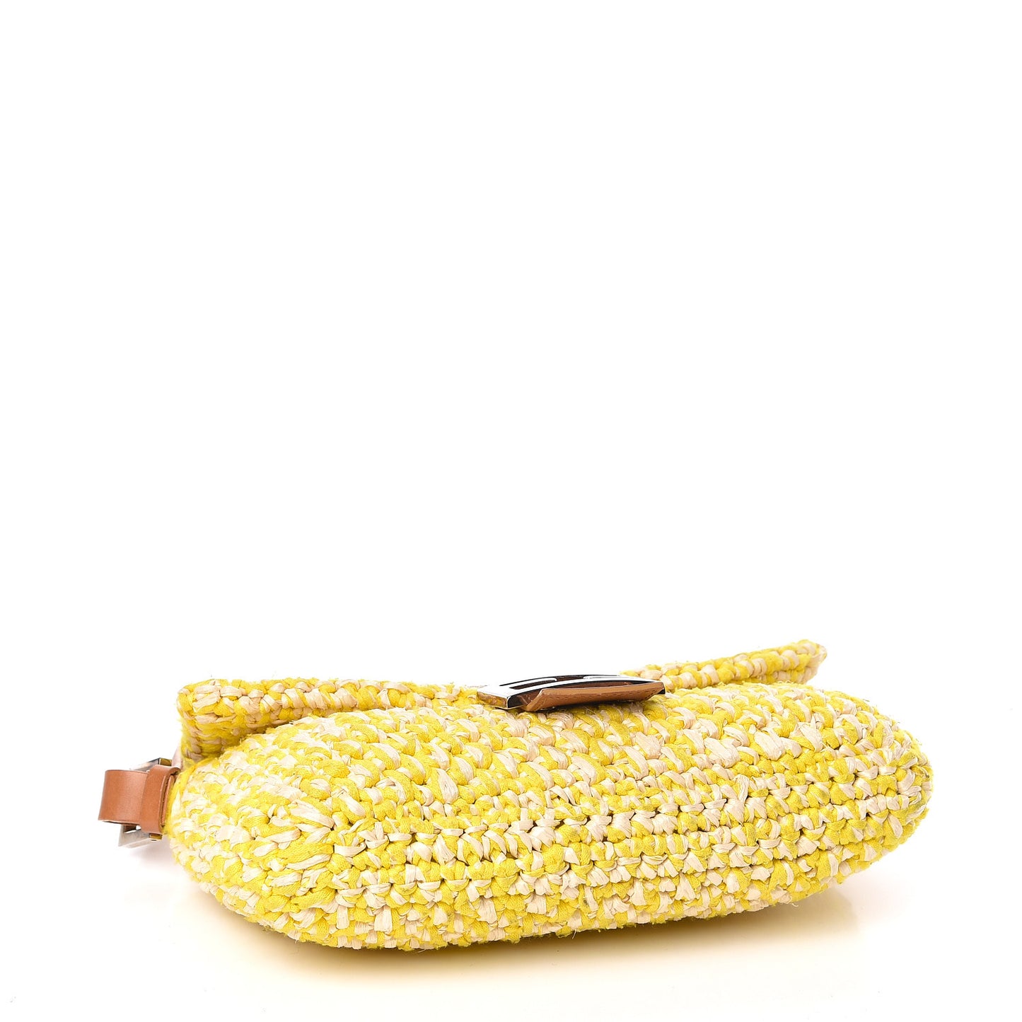Woven Straw Baguette Yellow