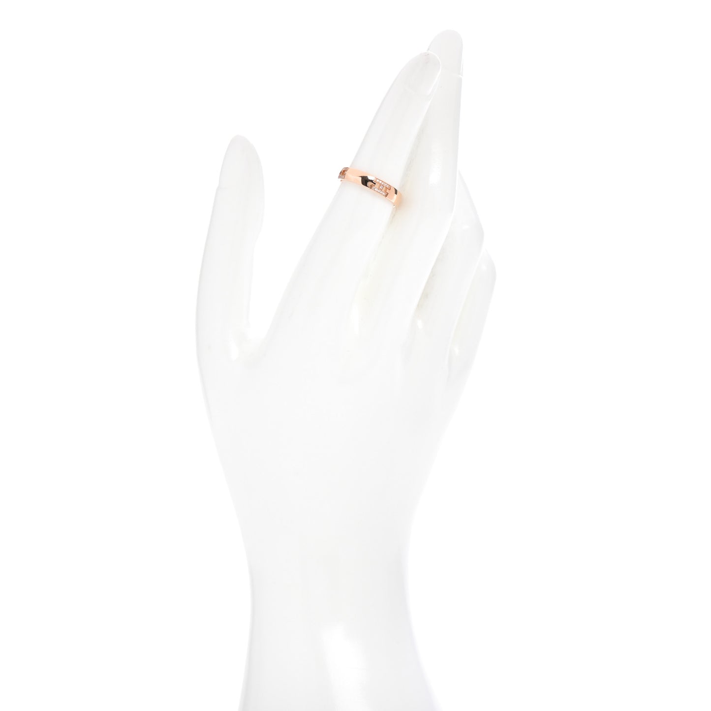 18K Rose Gold Diamond Ever Herakles Four-Station Wedding Band Ring 50 5.25