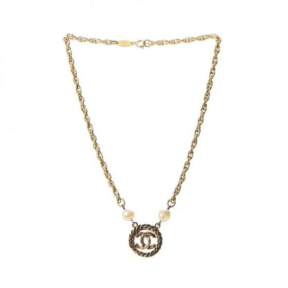 Chanel Pearl CC Pendant Necklace Gold 4 of 8