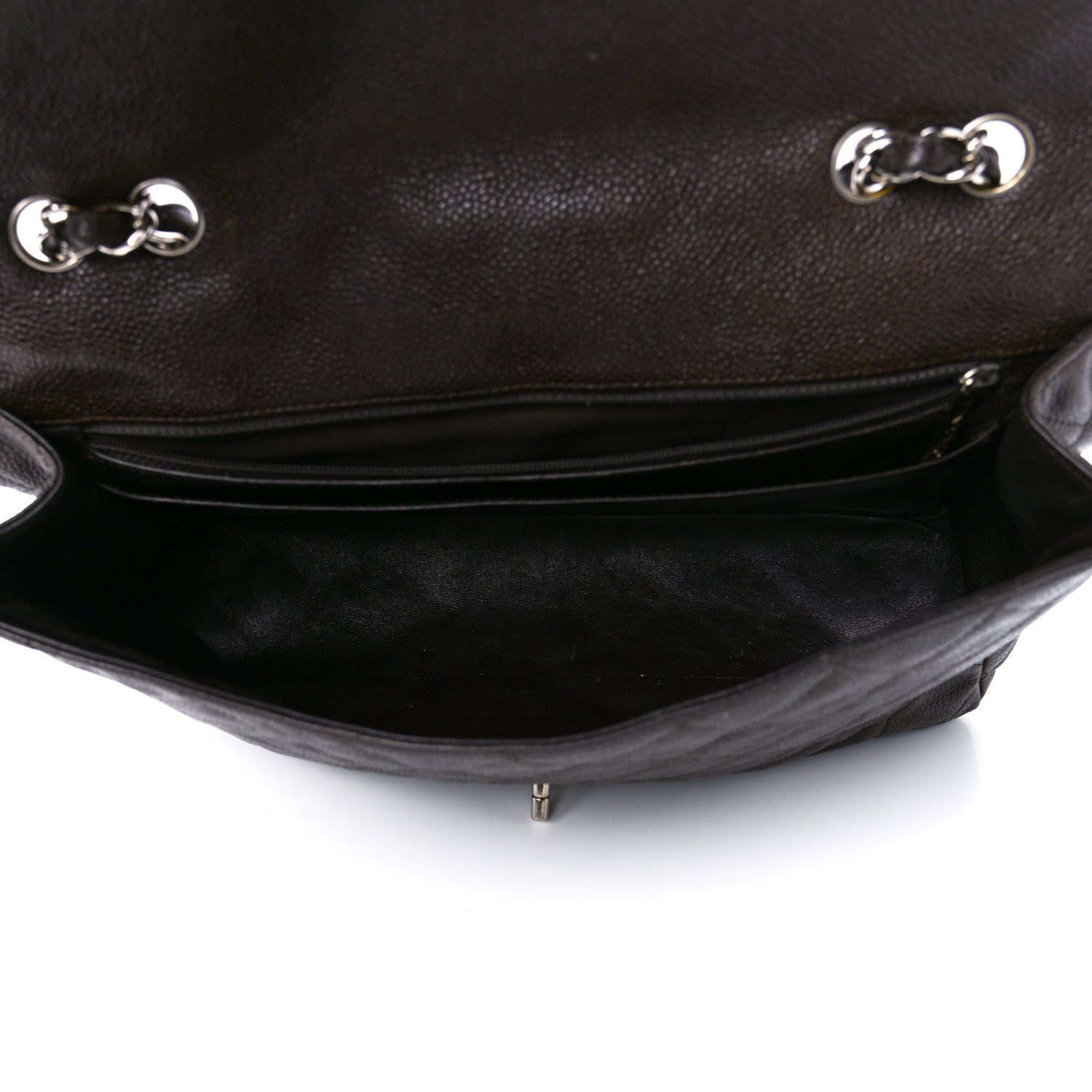 Chanel Caviar Quilted Jumbo Single Flap Dark Brown 5 of 13